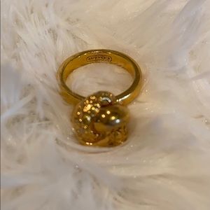 Coach gold color knot ring